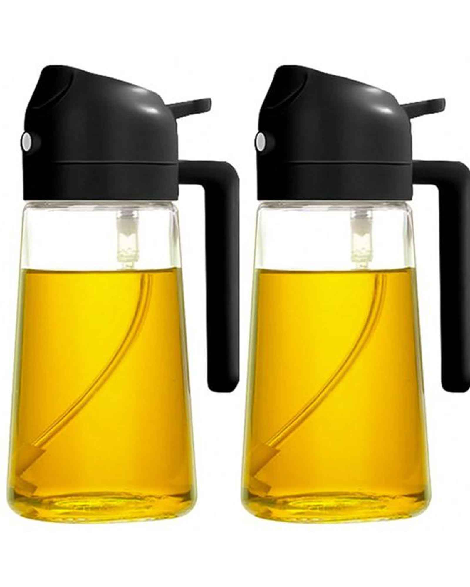 Glass Oil Sprayer And Dispenser Bottle For Kitchen, 500 ml 2 In 1 Oil Sprayer and Oil Dispenser, For Cooking, Kitchen, Bbq, Air Fryer, Salad, Frying, Baking Oil Sprayer Bottle