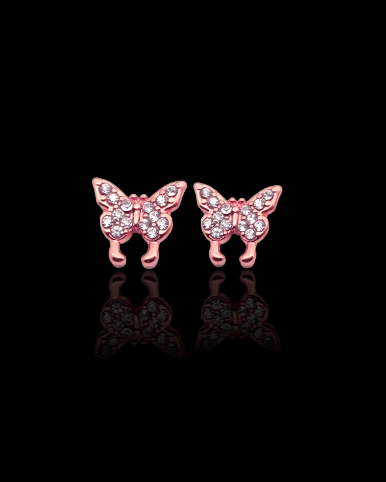 Rose Gold zircon butterfly waterproof earrings