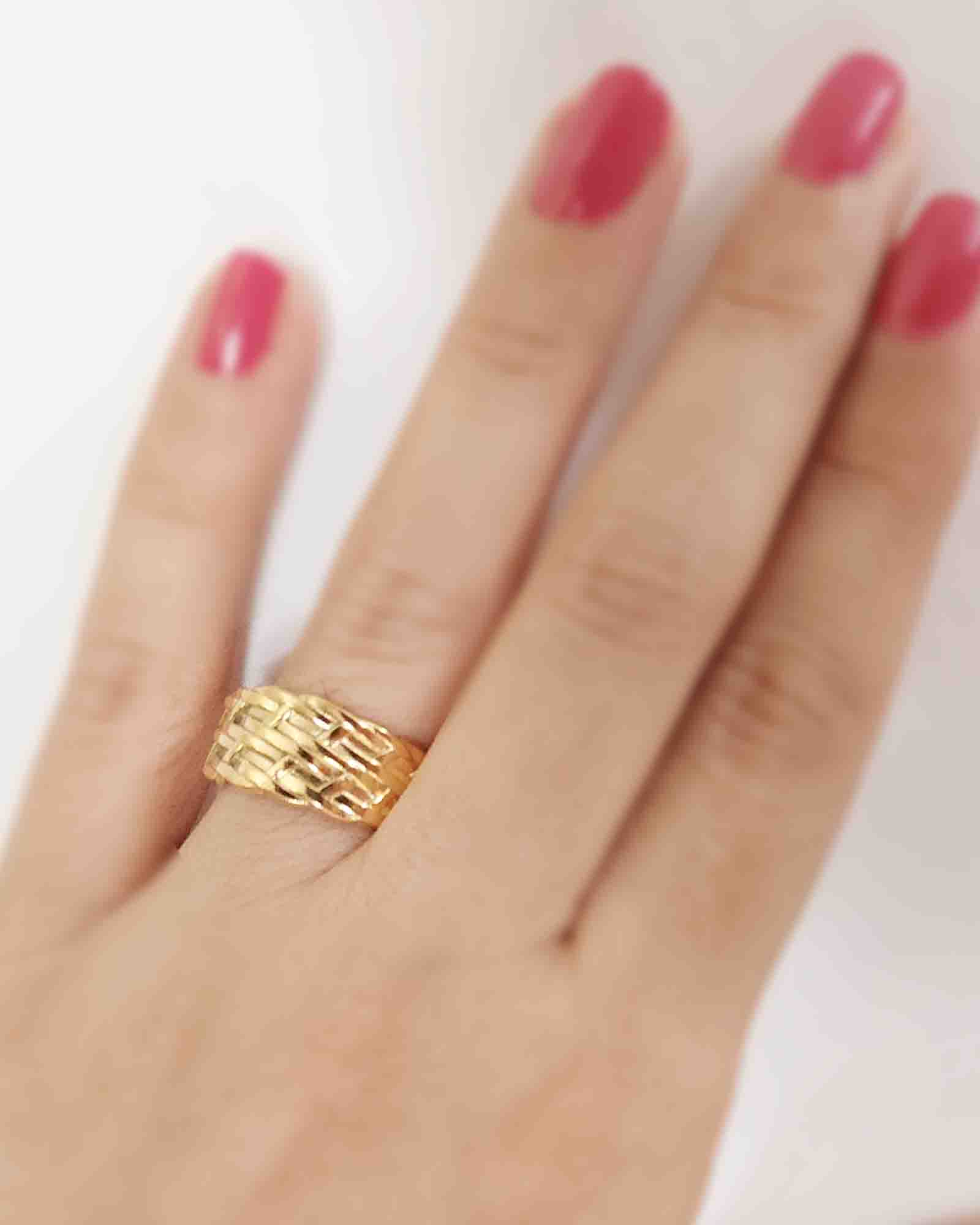 Criss Cross 18K Gold Plated ring