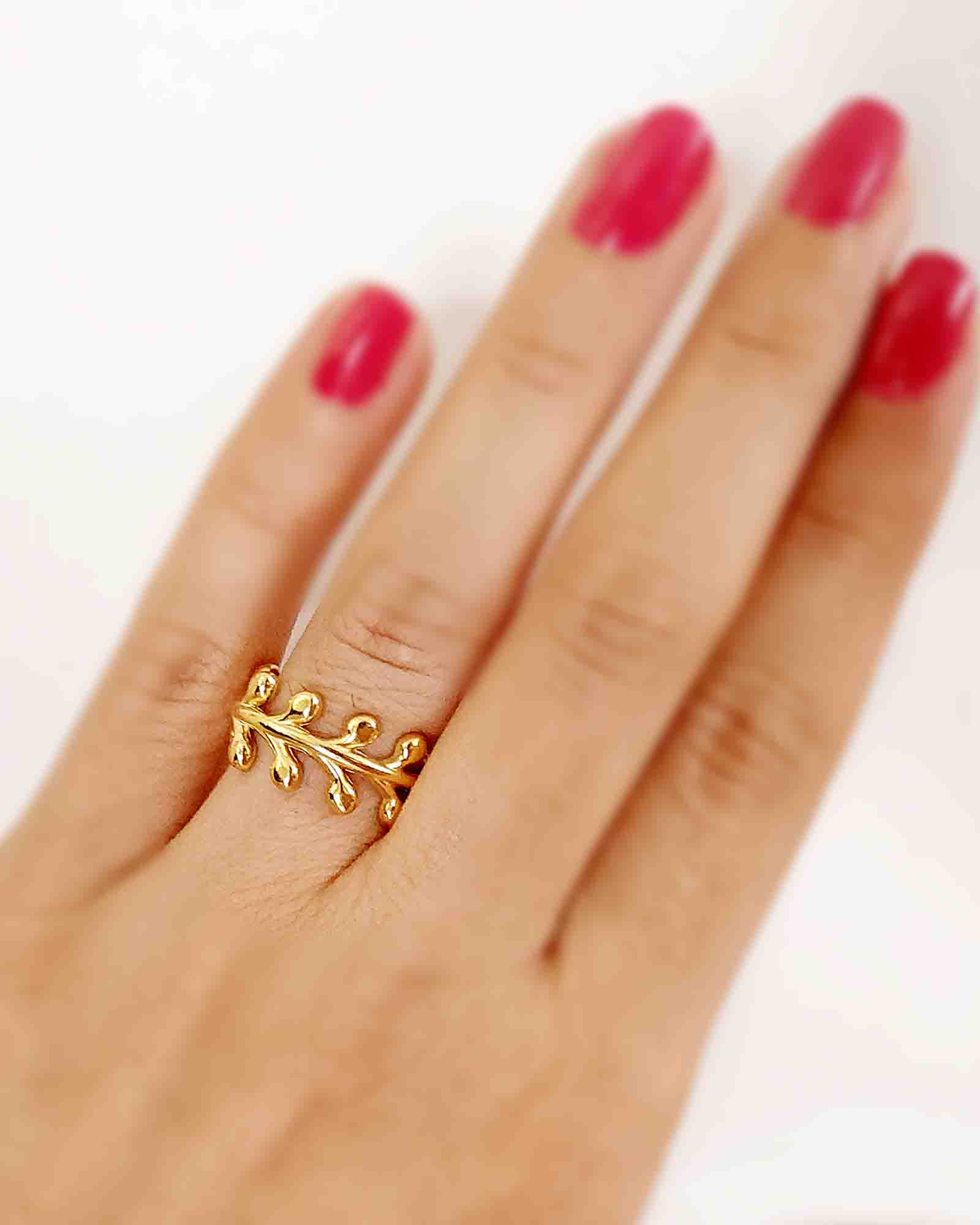 Full leaf 18K Gold Plated ring