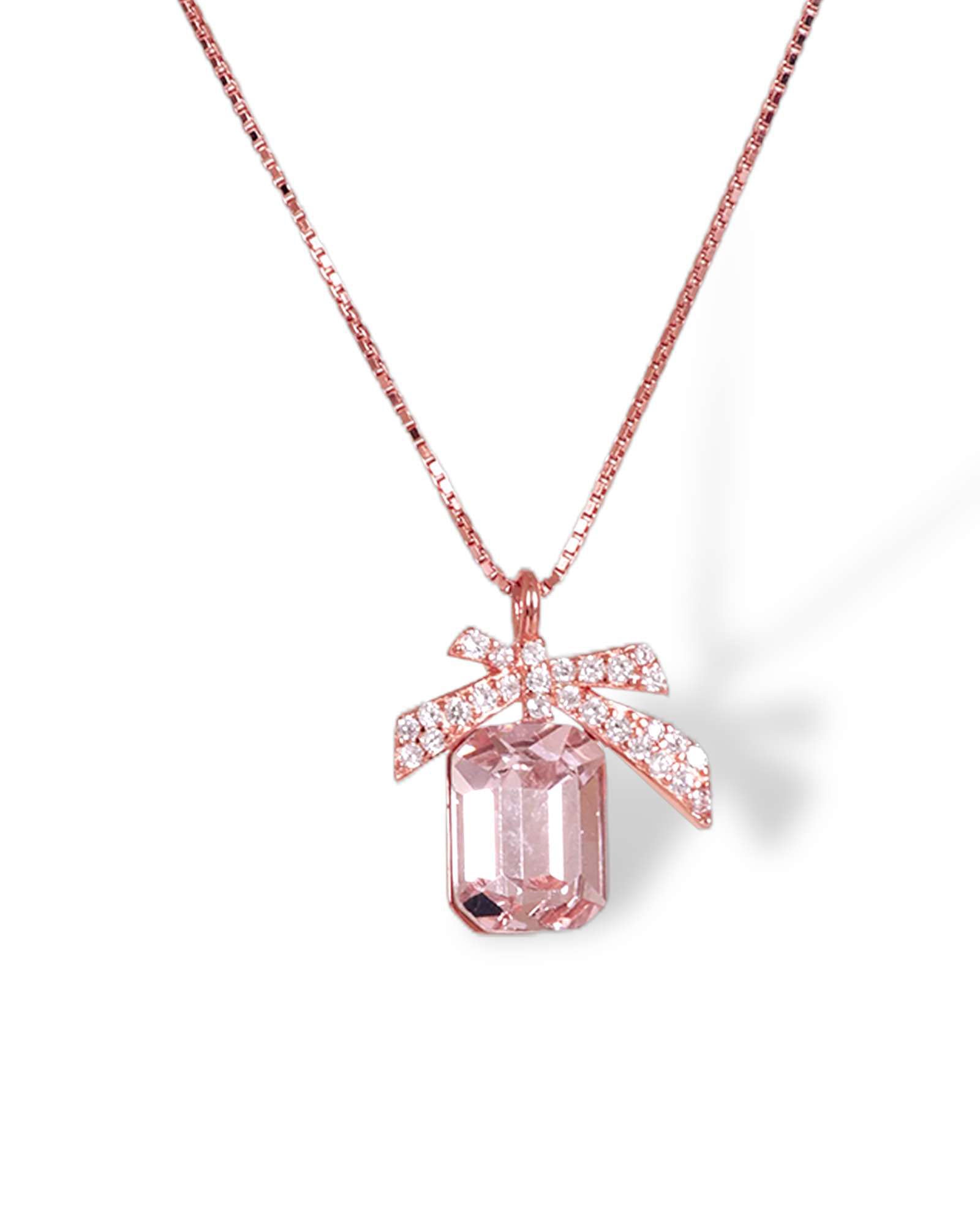 Gift wrap me rose gold 925 silver pendant with chain