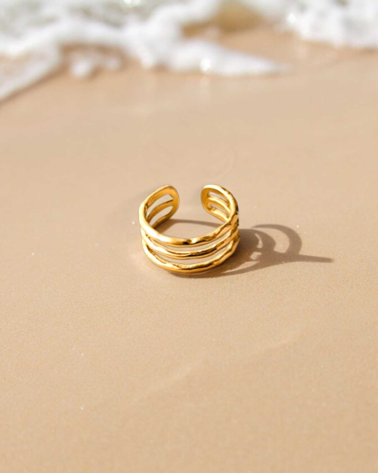 Three in one ring 18K Gold Plated ring