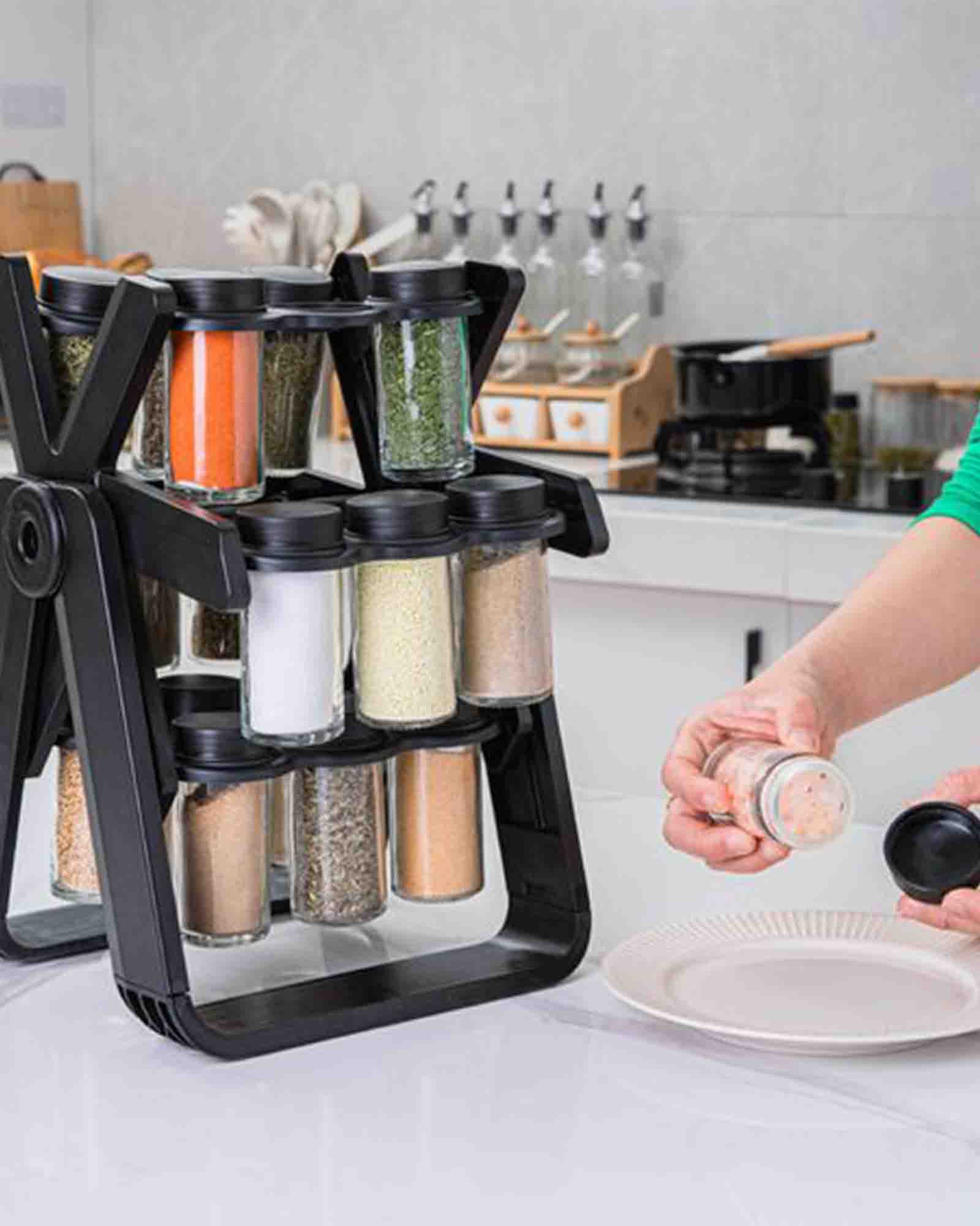 Rotating Ferris Wheel Glass Seasoning Rack