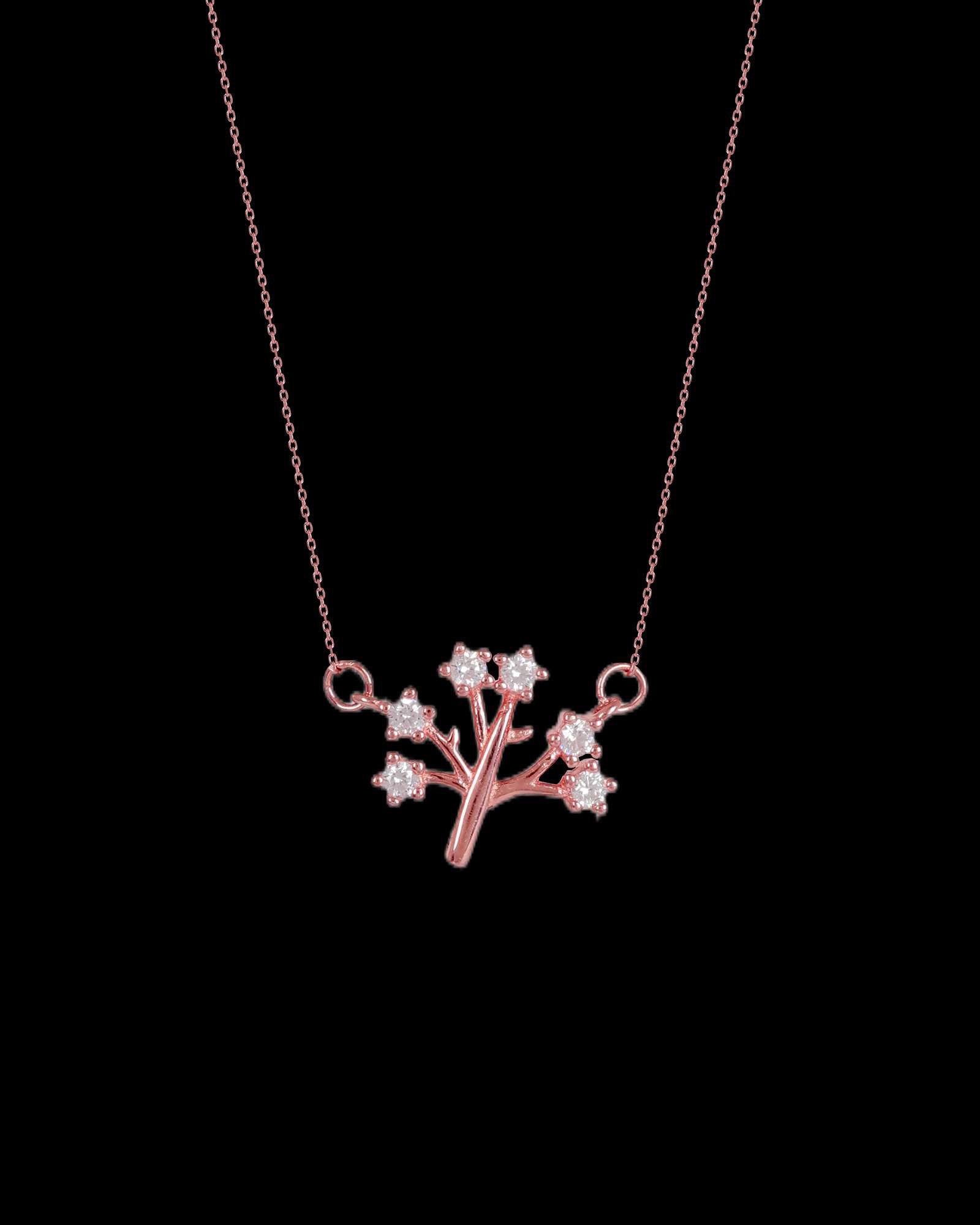 Tree of Life rose gold pure silver pendant necklace