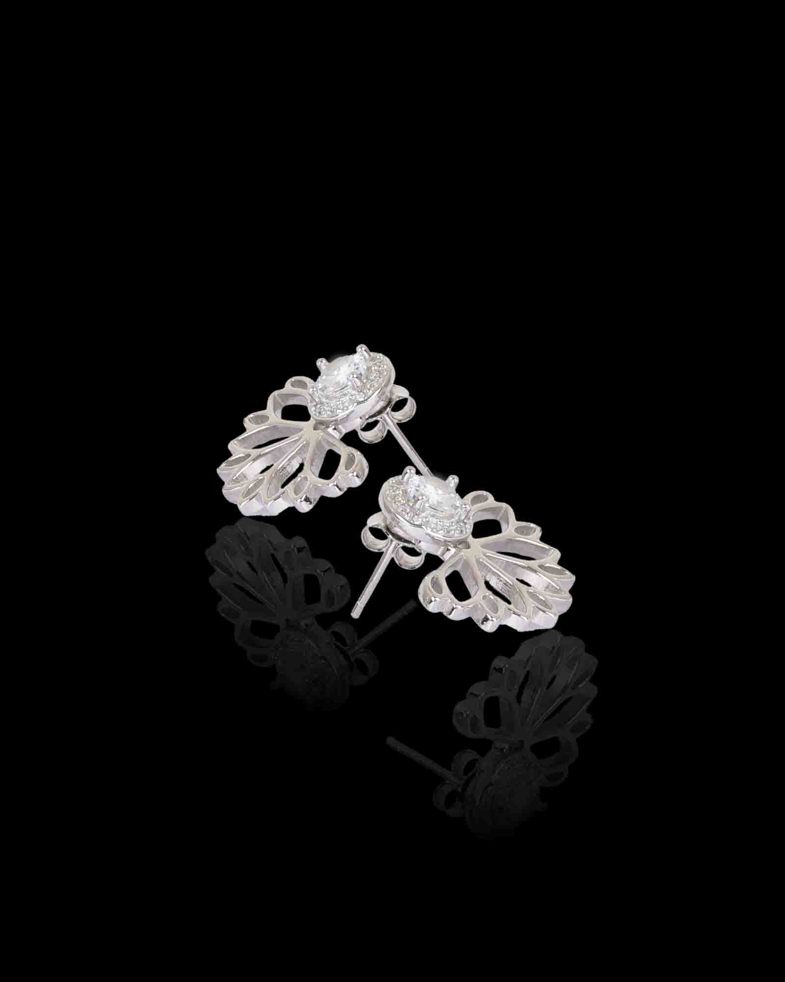 2 in 1 flower sterling silver earring set