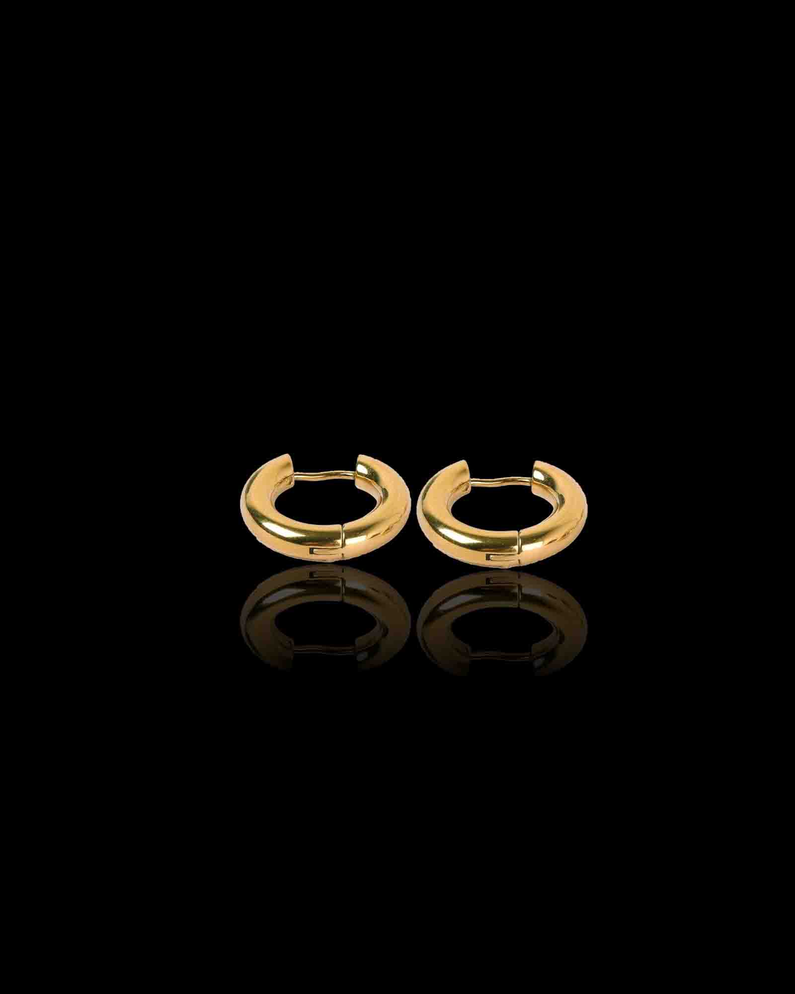 20 mm 18k gold plated classic hoops made with waterproof stainless steel