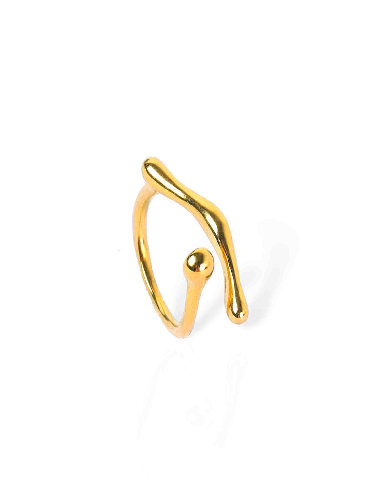 18K Gold Plated Mordern Lines Ring made with waterproof stainless steel